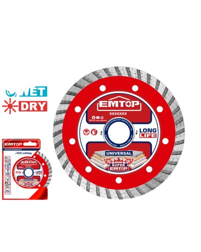 Almaz kəsmə diski Emtop EDDC031252, 125x10x22.2 mm