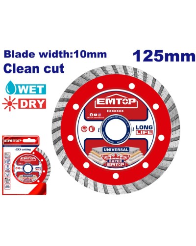 Almaz kəsmə diski Emtop EDDC031252, 125x10x22.2 mm