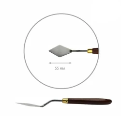 Мастихин Rosa Talent Classic, нержавеющая сталь/дерево, капля, 5.5 см, № 70