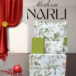Комплект постельного белья Narlı 1163, пододеяльник 200x220 см, простыня 240х260 см, наволочки 50х70 см, двуспальный, хлопок, разноцветный