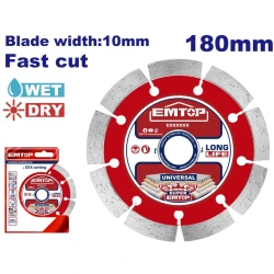 Диск отрезной алмазный Emtop EDDC011802, 180x10x22.2 мм Диск отрезной алмазный Emtop EDDC011802, 180x10x22.2 мм