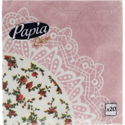 Салфетки бумажные Papia Decor 20 штук, разные цвета