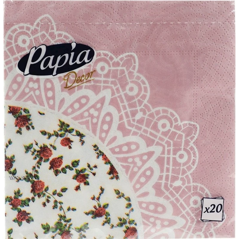 Салфетки бумажные Papia Decor 20 штук, разные цвета