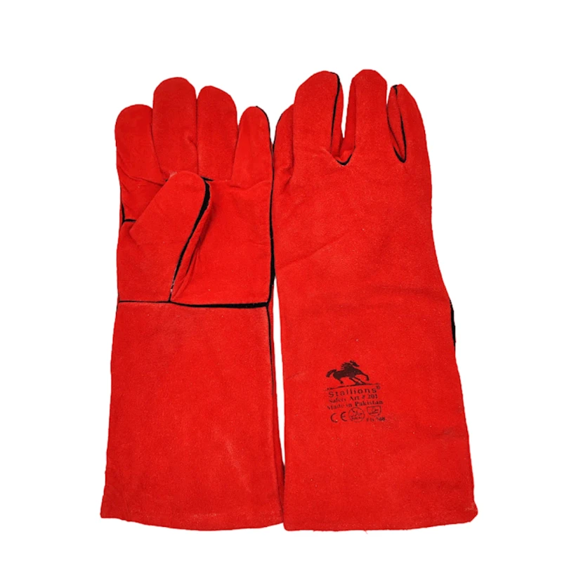 Кожаная сварочная перчатка Stellent, красный