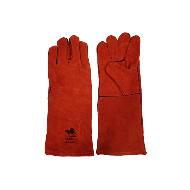 Кожаная сварочная перчатка Stellent, красный