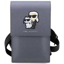 Karl Lagerfeld Saffiano Phone Pouch with KC NFT Logo-Boz KLWBSAKCPMG