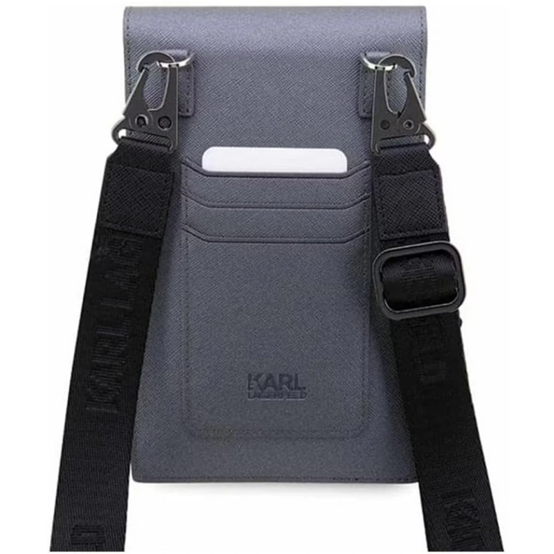 Чехол для телефона Karl Lagerfeld Saffiano с логотипом KC NFT-серый KLWBSAKCPMG