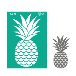 Трафарет многоразовый самоклеющийся Rosa Talent, №21, Ананас 1, А4 21х29.7 см