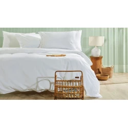 Комплект постельного белья Yataş Plain, пододеяльник 160х220 см, простыня 100x200 см, наволочка 50х70 см, односпальный, хлопок, белый