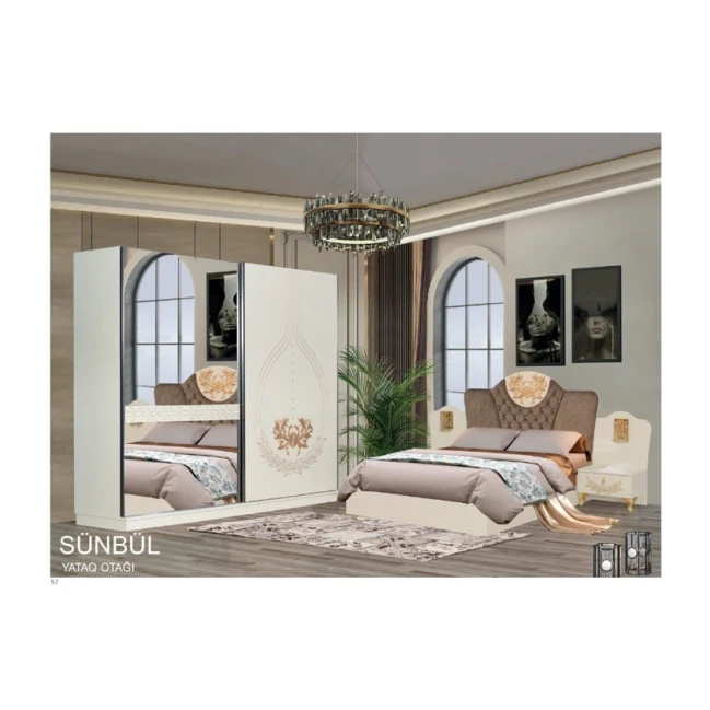 Комплект мебели Sünbül, кремовый, Ламинат Комплект мебели Sünbül, кремовый, Ламинат