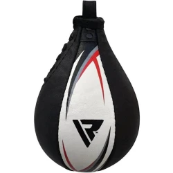 Боксерская груша RDX Leather Speed Ball, черный/белый