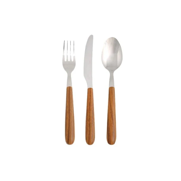 Набор столовых приборов Porland Acacia, мытье в посудомоечной машине, нержавеющая сталь, серебристый/коричневый, 25 см, на 6 персон, 18 предметов Набор столовых приборов Porland Acacia, мытье в посудомоечной машине, нержавеющая сталь, серебристый/коричневый, 25 см, на 6 персон, 18 предметов