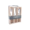 Набор столовых приборов Porland Acacia, мытье в посудомоечной машине, нержавеющая сталь, серебристый/коричневый, 25 см, на 6 персон, 18 предметов Набор столовых приборов Porland Acacia, мытье в посудомоечной машине, нержавеющая сталь, серебристый/коричневый, 25 см, на 6 персон, 18 предметов