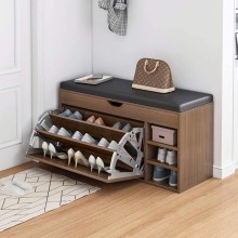 Ayaqqabı üçün tumba ev_12116110, laminat, qara/qəhvəyi, 100x34x59 sm