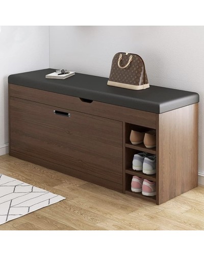 Ayaqqabı üçün tumba ev_12116110, laminat, qara/qəhvəyi, 100x34x59 sm