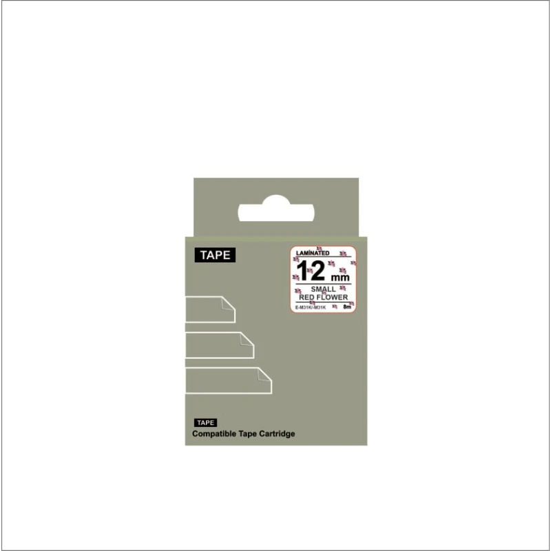 Fotoprinter üçün lent Label Lent Tape 12mm/8m, Black/White Flower