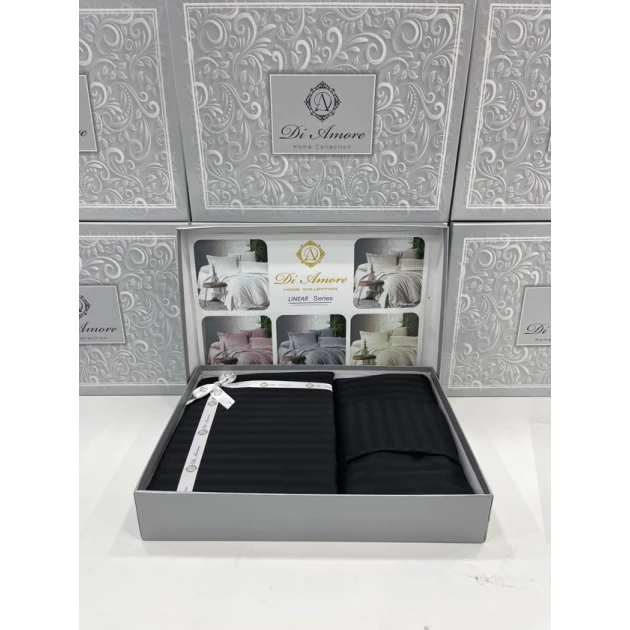 Комплект постельного белья MiraNova FS-605, простыня 250х250 см, пододеяльник 200х220 см, наволочки 50х70 см, двуспальный, хлопок, черный