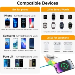 Беспроводное зарядное устройство Budi WL4600W 20W 4 in 1