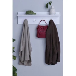 Вешалка Art_asilqan_3, ламинат, белая, 20х80 см