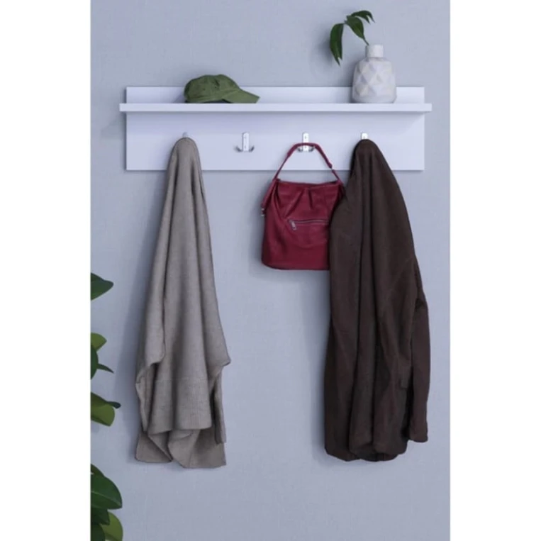 Вешалка Art_asilqan_3, ламинат, белая, 20х80 см Вешалка Art_asilqan_3, ламинат, белая, 20х80 см