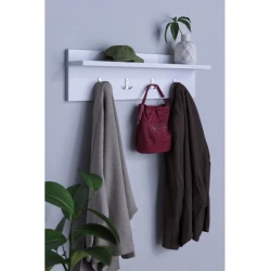 Вешалка Art_asilqan_3, ламинат, белая, 20х80 см