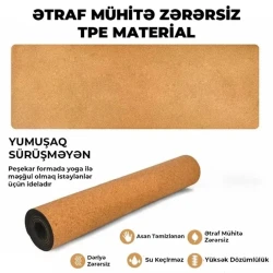 Aerobika üçün xalça 50833, 61x173x0.5 sm, qəhvəyi