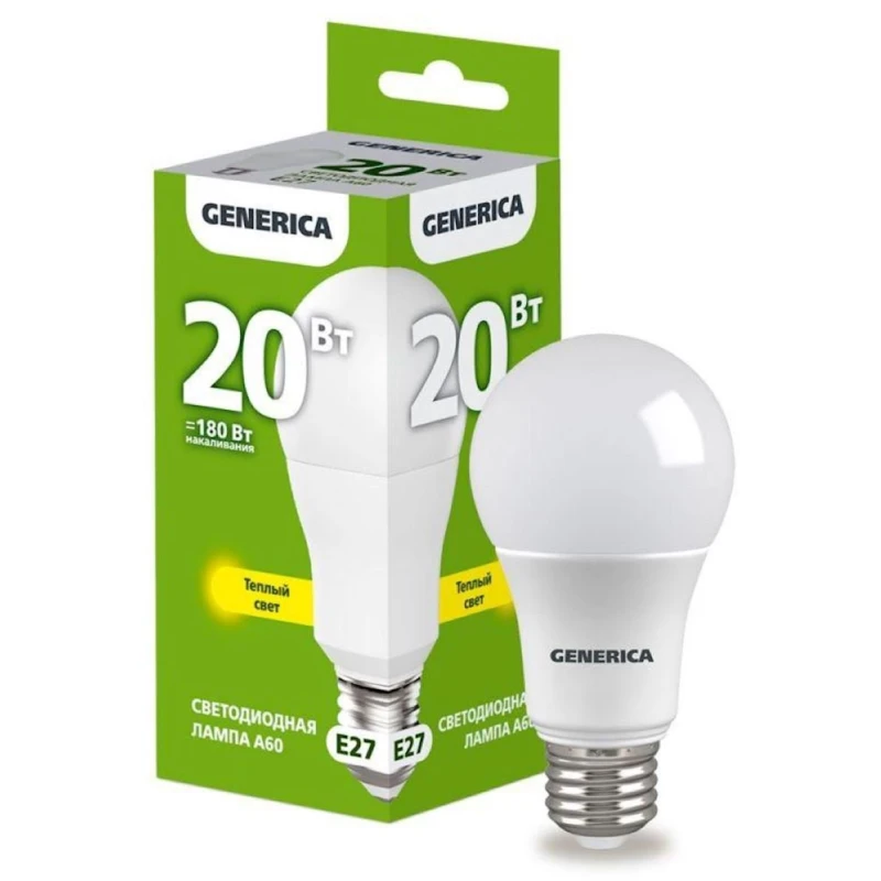 LED lampa Generica A60 E27 20W 3000K LED lampa Generica A60 E27 20W 3000K