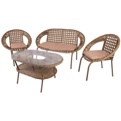 Bağ üçün mebel dəsti Safira SP_6660, 4 əşya, qəhvəyi Bağ üçün mebel dəsti Safira SP_6660, 4 əşya, qəhvəyi