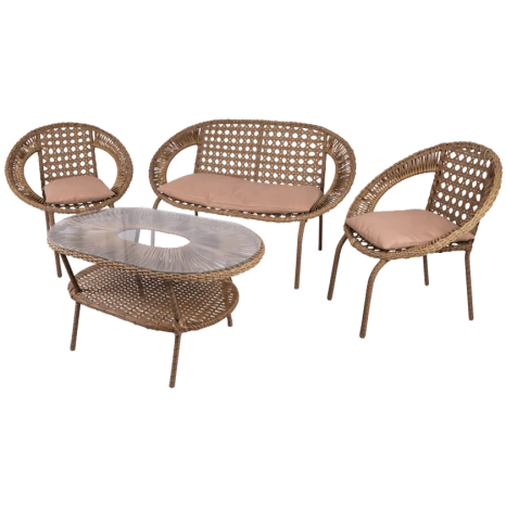 Bağ üçün mebel dəsti Safira SP_6660, 4 əşya, qəhvəyi Bağ üçün mebel dəsti Safira SP_6660, 4 əşya, qəhvəyi