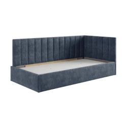 Односпальная кровать Art_tek_yataq 65, ламинат/текстиль, серая, 200x85x90 см