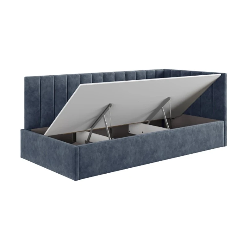 Односпальная кровать Art_tek_yataq 65, ламинат/текстиль, серая, 200x85x90 см Односпальная кровать Art_tek_yataq 65, ламинат/текстиль, серая, 200x85x90 см