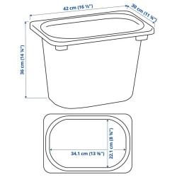 Контейнер IKEA TROFAST, полипропилен, белый, 30x36x42 см