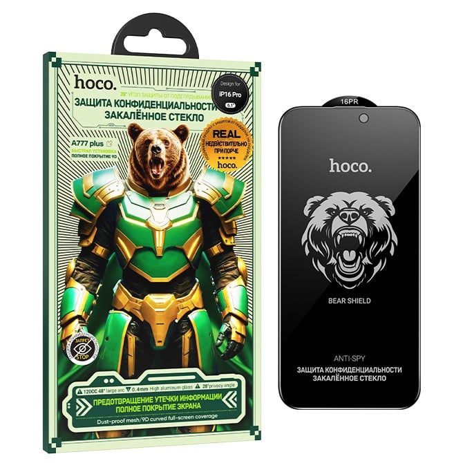 Qoruyucu şüşə Hoco A777 Plus Bear Shield Apple iPhone 16 Pro üçün