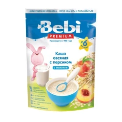 Каша молочная Bebi Premium Овсяная с персиком, с 6 месяцев, 200 г