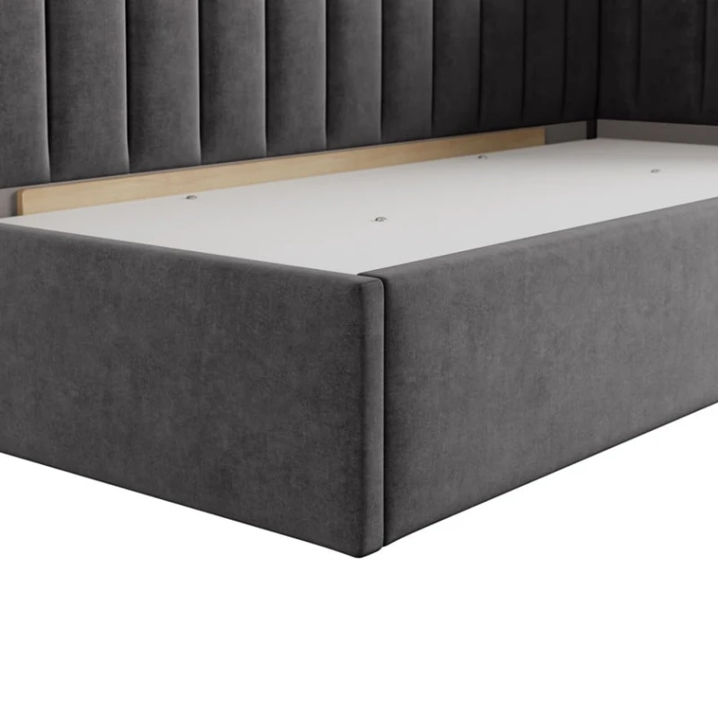 Односпальная кровать Art_tek_yataq 88, ламинат/ткань, бежевая, 85x90x200 см