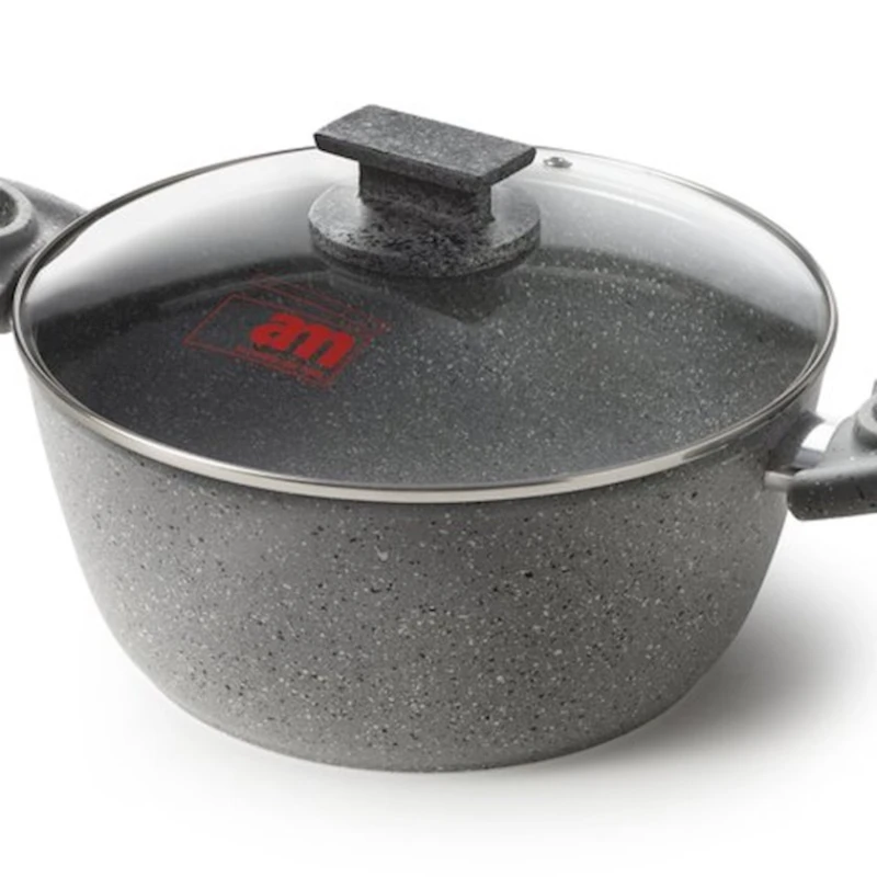Кастрюля Accademia Mugnano Casseruola, 20 см, алюминий с антипригарным покрытием, серый