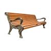 Деревянная скамейка Azpark APP-01, коричневая, сосна/чугун, 190x75x92 см