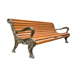 Деревянная скамейка Azpark APP-01, коричневая, сосна/чугун, 190x75x92 см