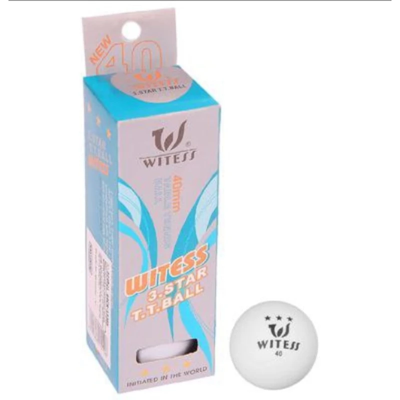 Набор мячей для пинг-понга Witess, 3 шт, белые, 40мм - WS0869 Набор мячей для пинг-понга Witess, 3 шт, белые, 40мм - WS0869