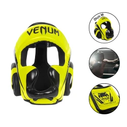 Шлем боксерский Venum 1440, желтый/черный, размер M