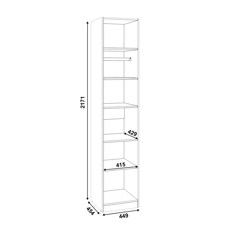 Шкаф Art Mebel 4, 210x60x45 см, ламинат, белый Шкаф Art Mebel 4, 210x60x45 см, ламинат, белый