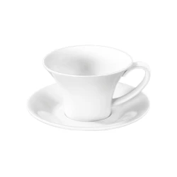 Чашка для чая с блюдцем Wilmax WL‑993172/AB, фарфор, 430 мл, белый