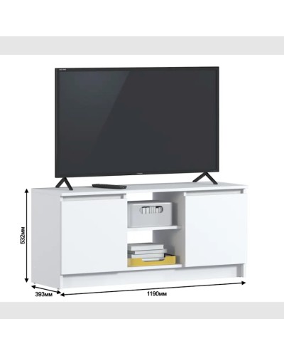 Tumba Leon 12115581, LDSP, ağ, 119x39x53 sm