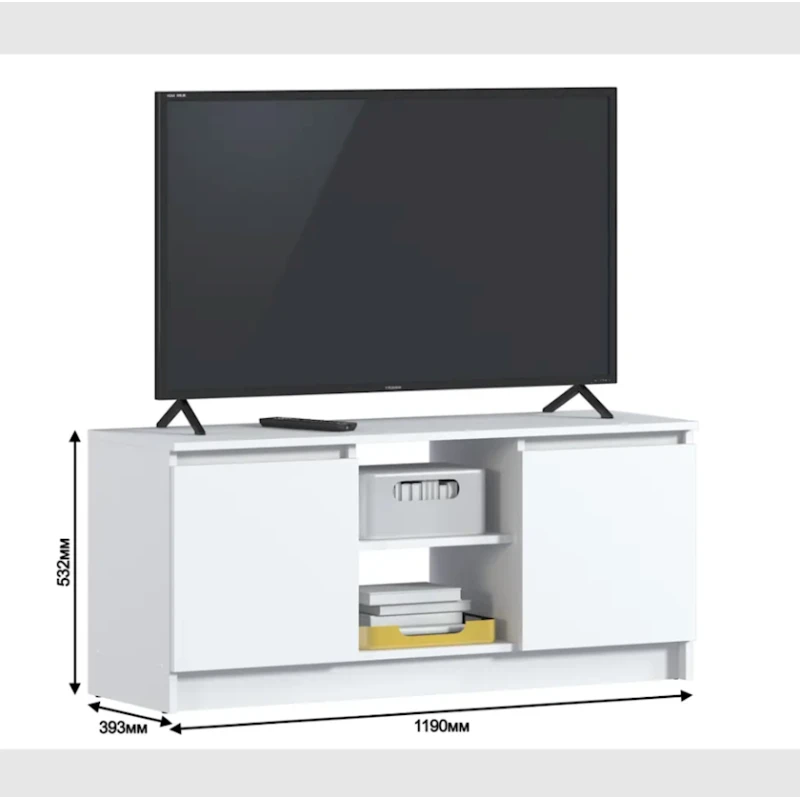 Тумба Leon 12115581, ЛДСП, белый, 119x39x53 см