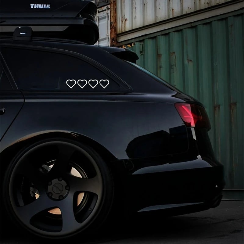 Наклейка на автомобиль Pattern of Hearts, сердечный узор, винил