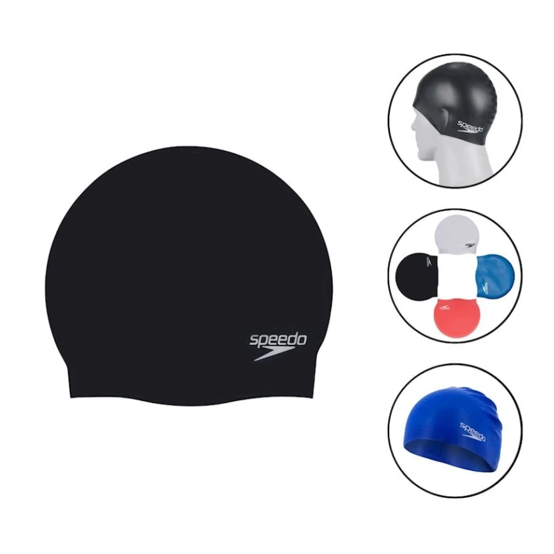 Шапочка для плавания Speedo 031566 1317, унисекс, черный, универсальный Шапочка для плавания Speedo 031566 1317, унисекс, черный, универсальный