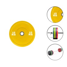Disk Ironflex 1573/1 15 kq, dəmir/PVC, dəliyin diametri 50 mm, sarı