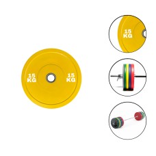 Disk Ironflex 1573/1 15 kq, dəmir/PVC, dəliyin diametri 50 mm, sarı