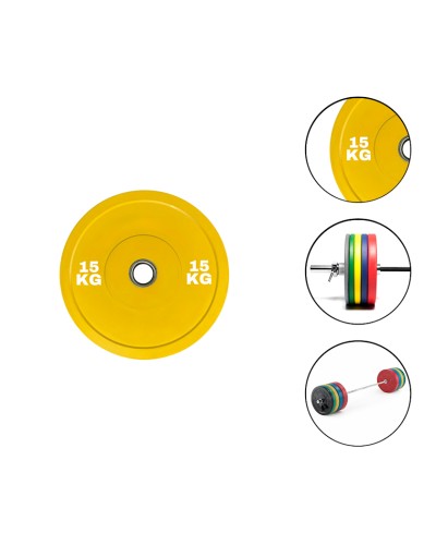 Disk Ironflex 1573/1 15 kq, dəmir/PVC, dəliyin diametri 50 mm, sarı