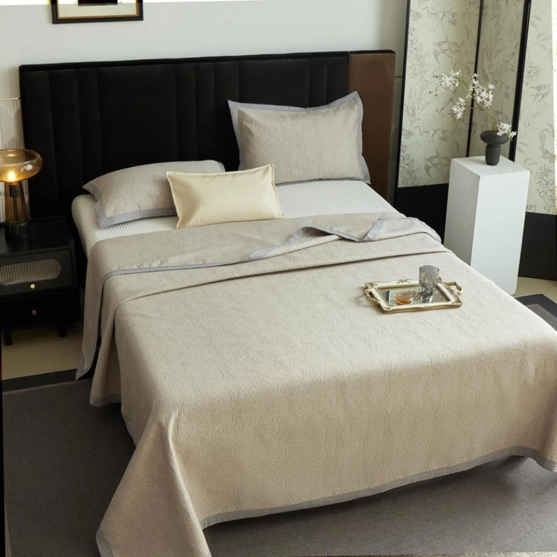 Покрывало Miranova FS-556, односпальное, лен, 180х240 см, наволочка 50x70, бежевое